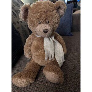 Ty Chaucer Borders Exclusive 2008 Brown Teddy Bear Plush With Scarf 12" Pre-Owne